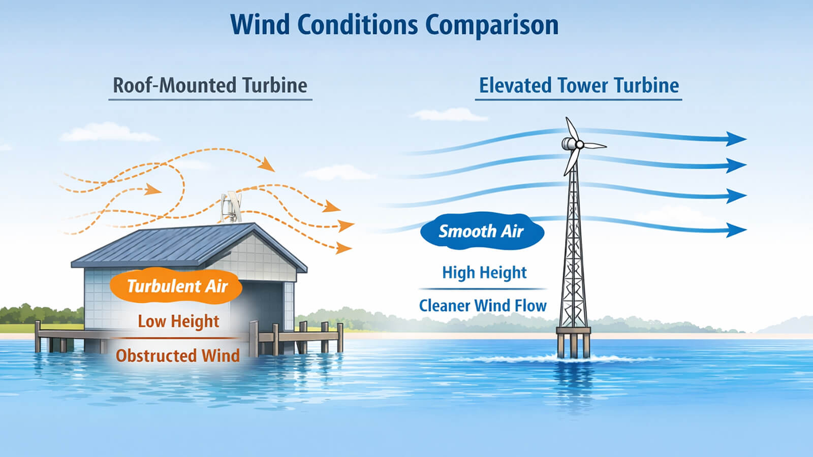 Wind Energy affected by height above obstructions